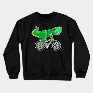 Tyrannosaurus Bicycle Cyclist Dinosaur Cycling design Crewneck Sweatshirt